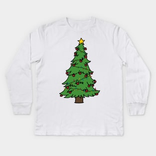 Christmas Tree with Lights Kids Long Sleeve T-Shirt